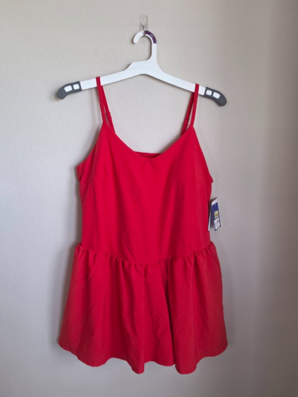JoyLab red drop waist athletic mini dress with shorts NWT XXL